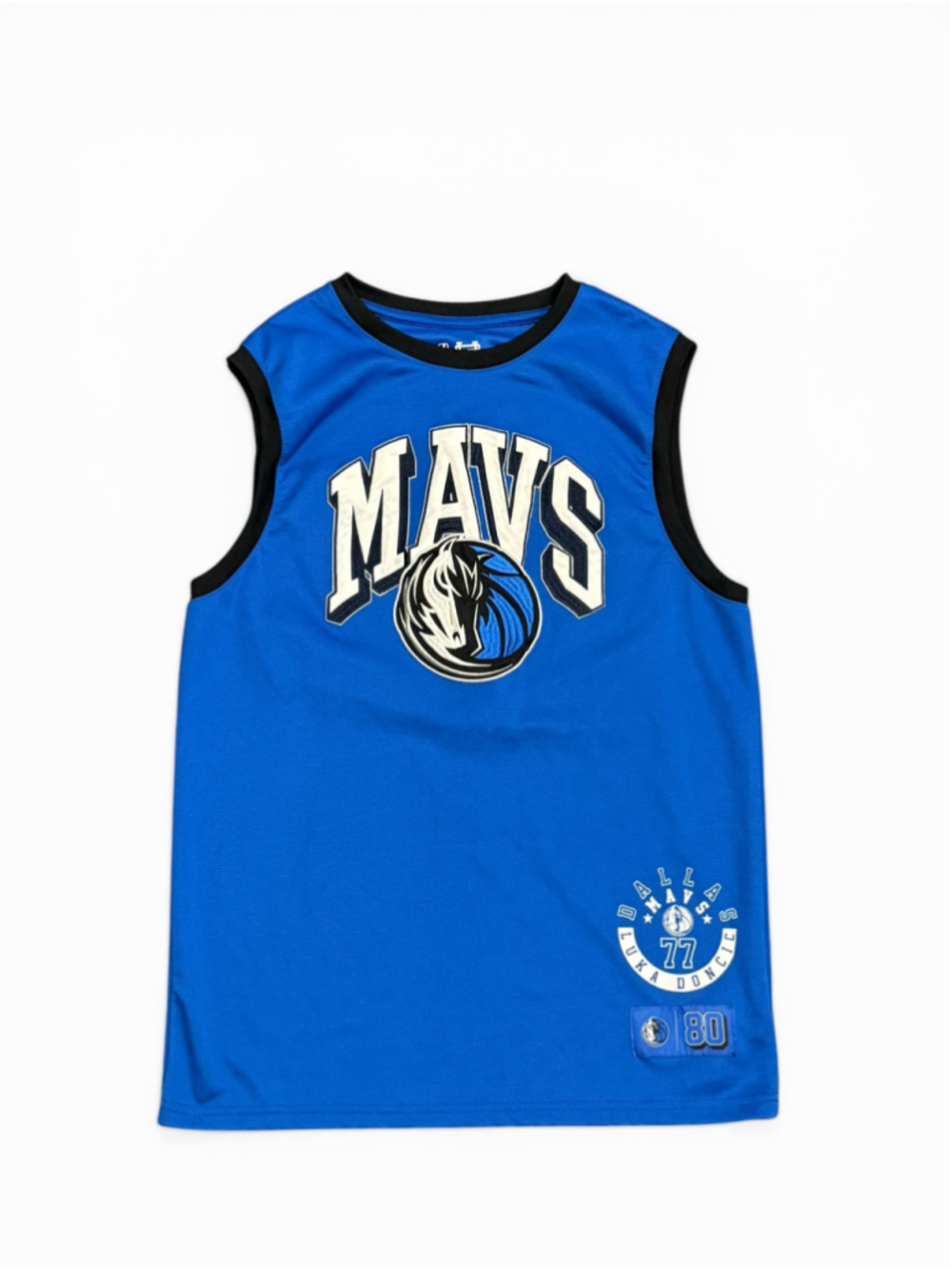 NBA Men's Dallas Mavericks LUKA DONCIC #77 Blue/Black Sleeveless Jersey Sz M - Picture 2 of 7